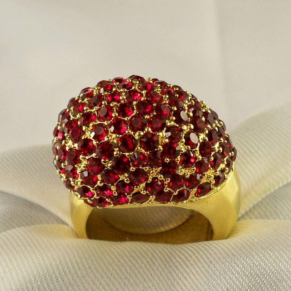 New Hutton Wilkinson Ruby Red Cubic Zirconias Gol… - image 3